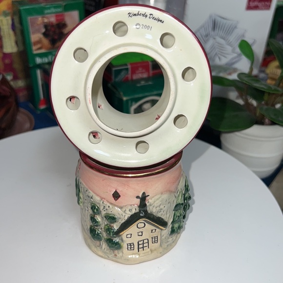 Kimberly Designs 2001 Ceramic 2Pc Votive Tea Light Candle Holder Angel Winter - Picture 7 of 9